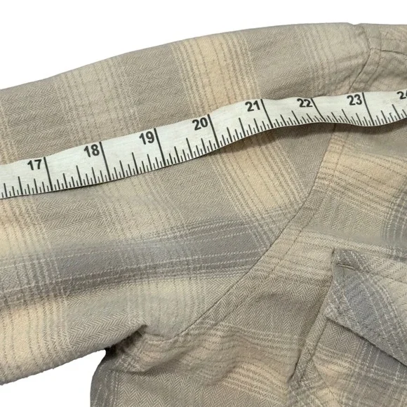 Prana Plaid Flannel Shirt Jacket Womens Size Medium Snap Button Organic‎ Cotton - Picture 5 of 9